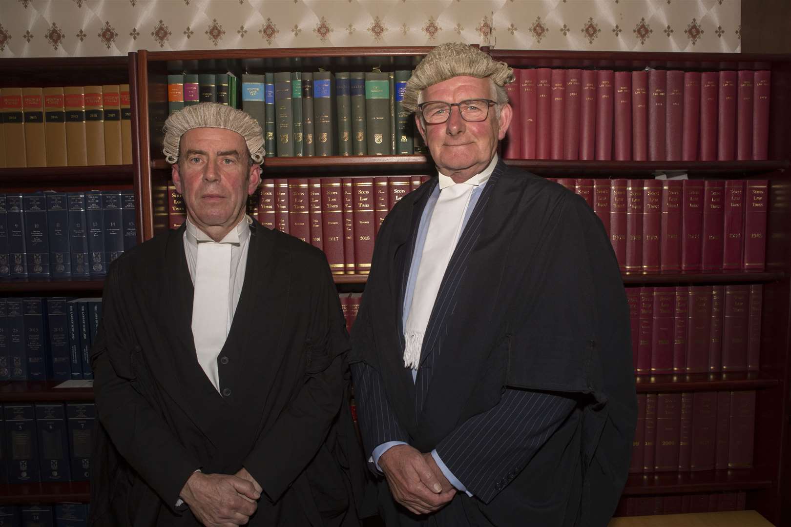 Wick's new Sheriff Neil Wilson (left) in chambers along with Sheriff Principal Derek Pyle, following his installation on Monday. Picture: Robert MacDonald/Northern Studios