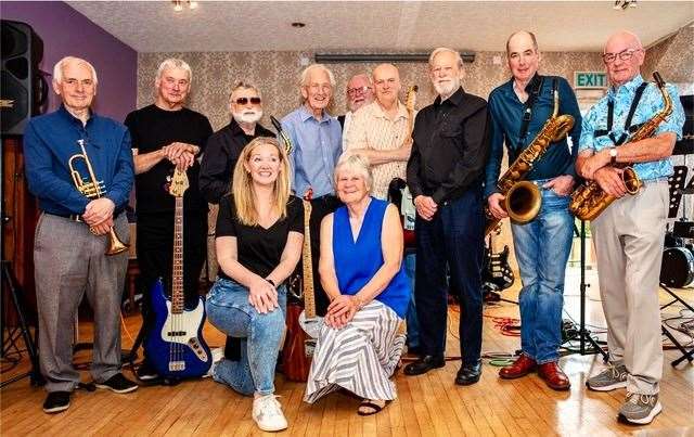 Barracuda is pictured at Live Jive in the Park Hotel. Top from left, John Morrison (trumpet); Davie Henderson (bass guitar); Jim Labor (vocals/saxophone); Ian Sinclair (vocals/guitar); Jimmy Riddell (drums); Robbie Macdonald (vocals/guitar); Peter Dyson (keyboards); Alec Gunn (saxophone) and Don Gordon (saxophone). Front row from left, Bettine Sinclair (vocals) and Nancy Foggo (vocals).