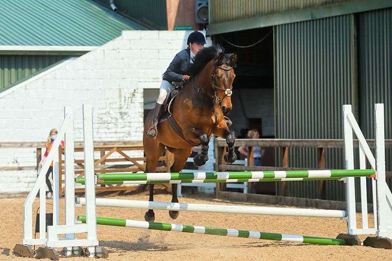 Meghan riding Just Bob in a 1m class. Picture: Chloe Brown Photography
