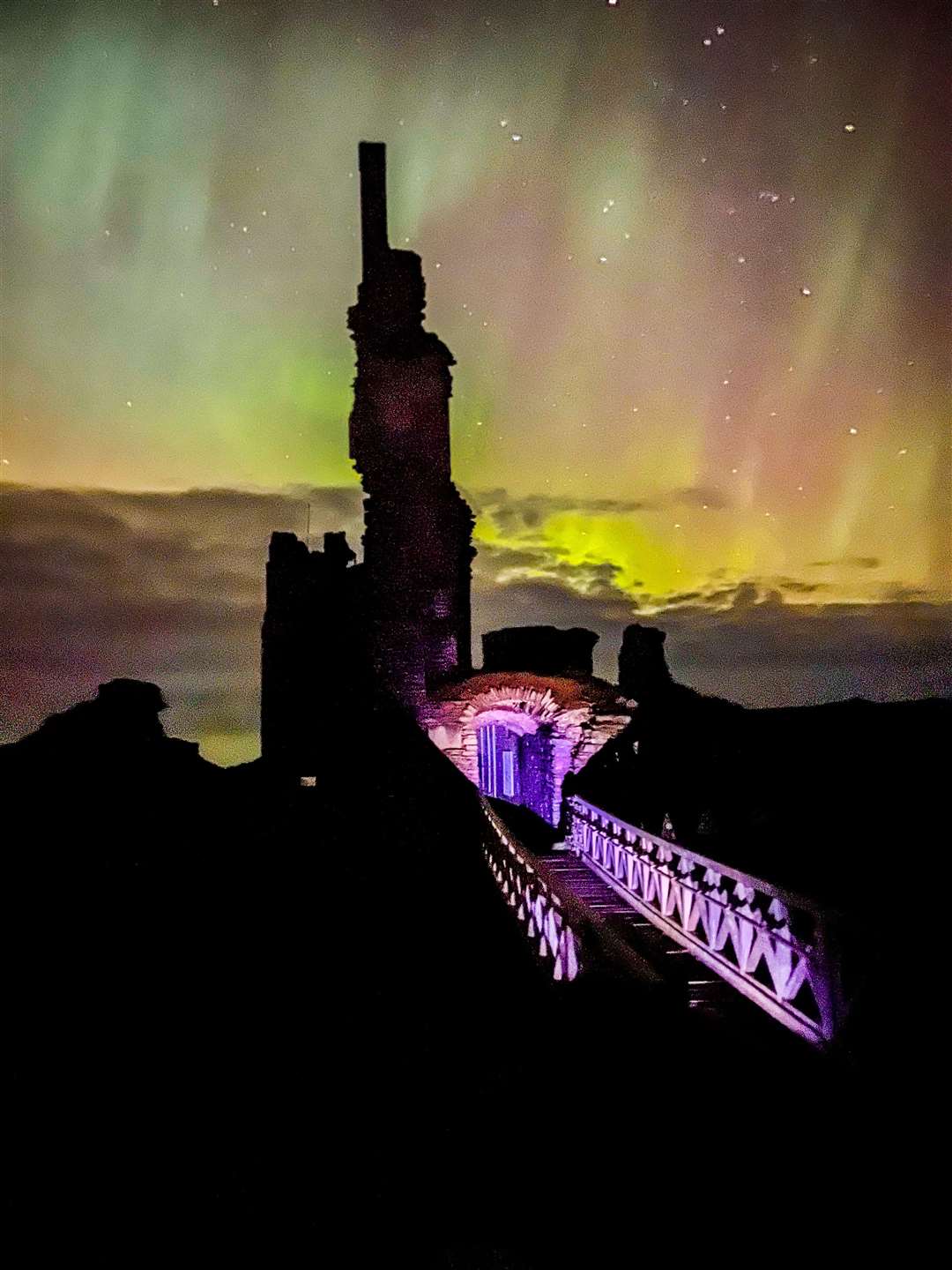 Paul Steven of Wick sent this picture of Castle Sinclair Girnigoe in the Northern Lights.