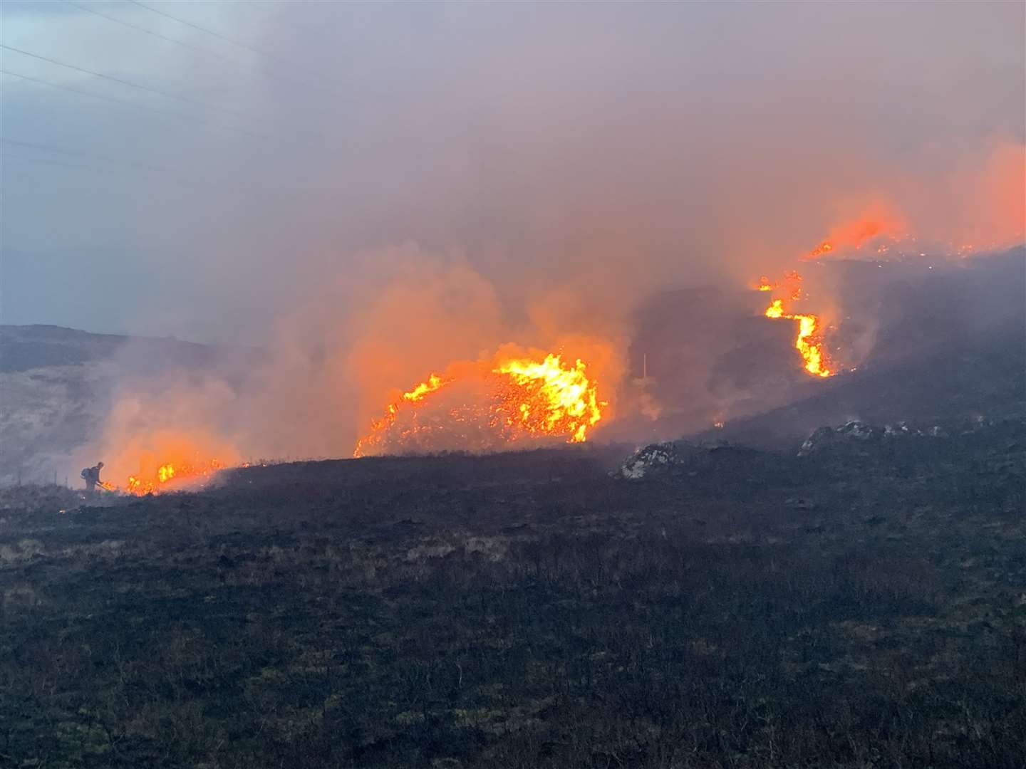 Wildfire in north Sutherland earlier this year.
