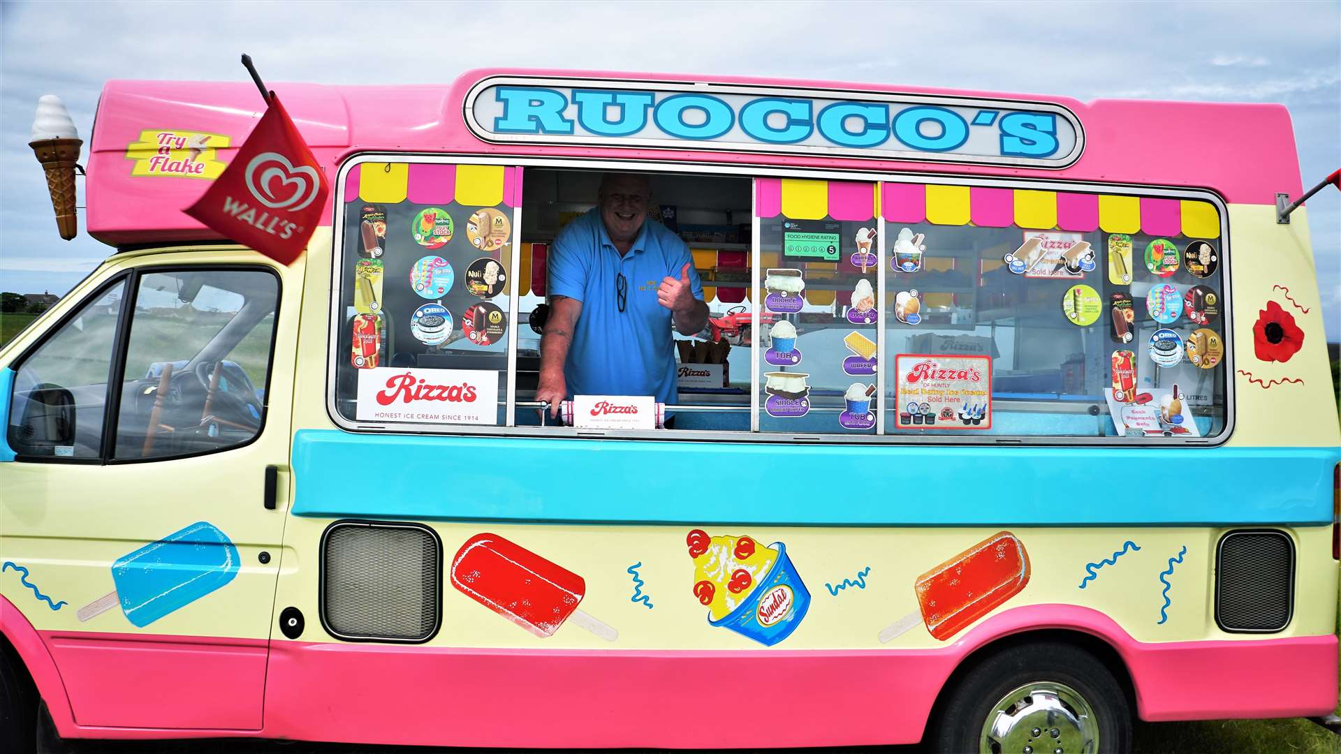 This ice cream van may have been working on the day but is itself a vintage vehicle. Picture: DGS