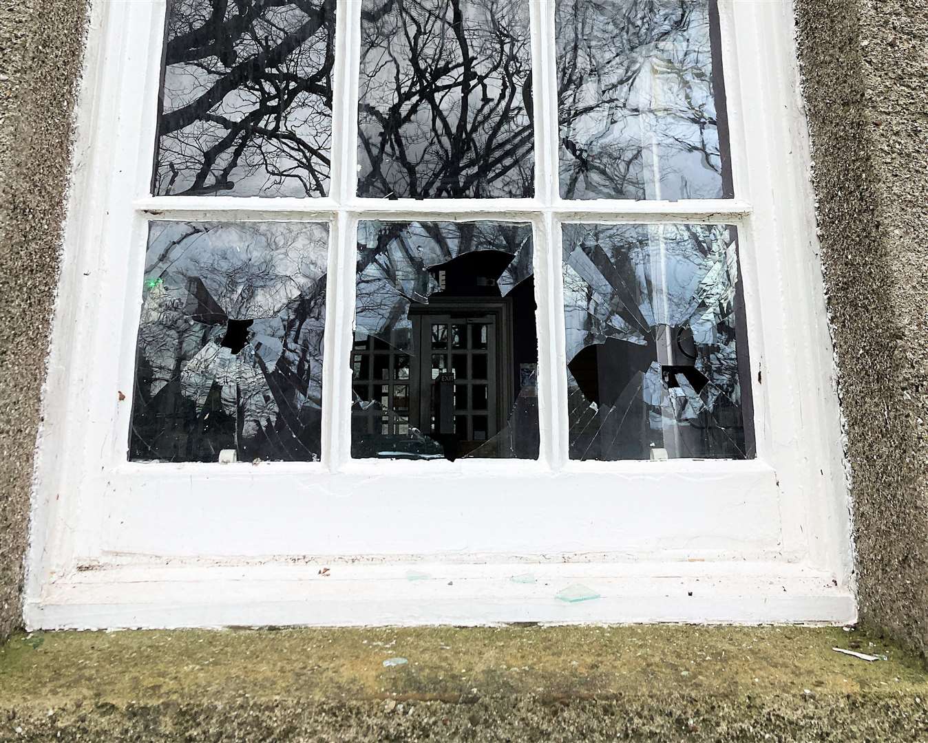 The vandalism occurred over several nights this week and last. Some stones went through the windows and landed up near the opposite walls within the building.