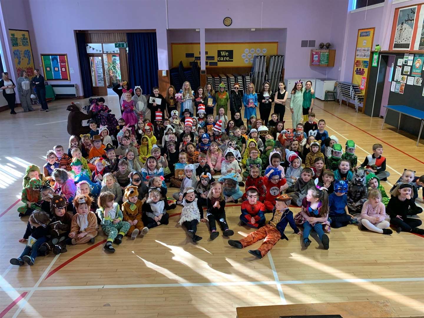 All the pupils that dressed up on World Book Day at Thurso's Mount Pleasant Primary School.