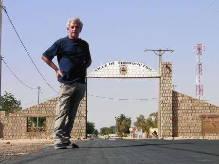 Joe Lindsay at the entrance to Timbuktu.