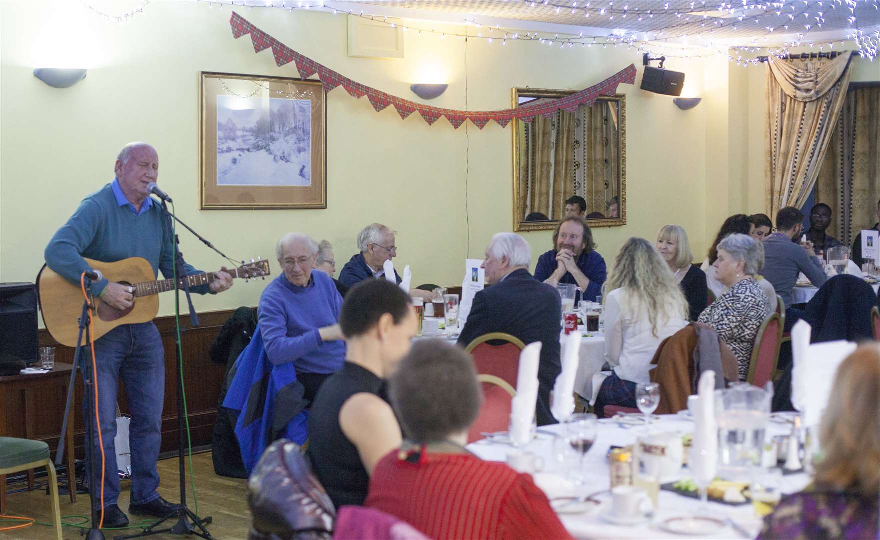 Danny O’Hagan and Friends performing a song at the Burns Independence Supper. Picture: Fergus Mather