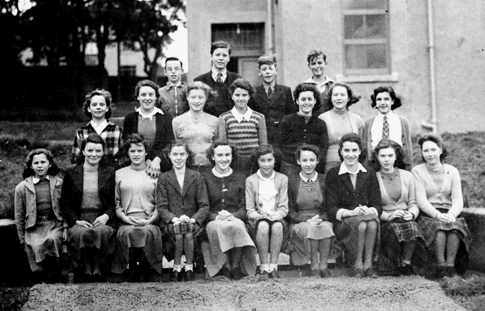 An old class photo from Miller Academy in Thurso, likely to have been taken between 1948 and 1951. The photographer is not known.