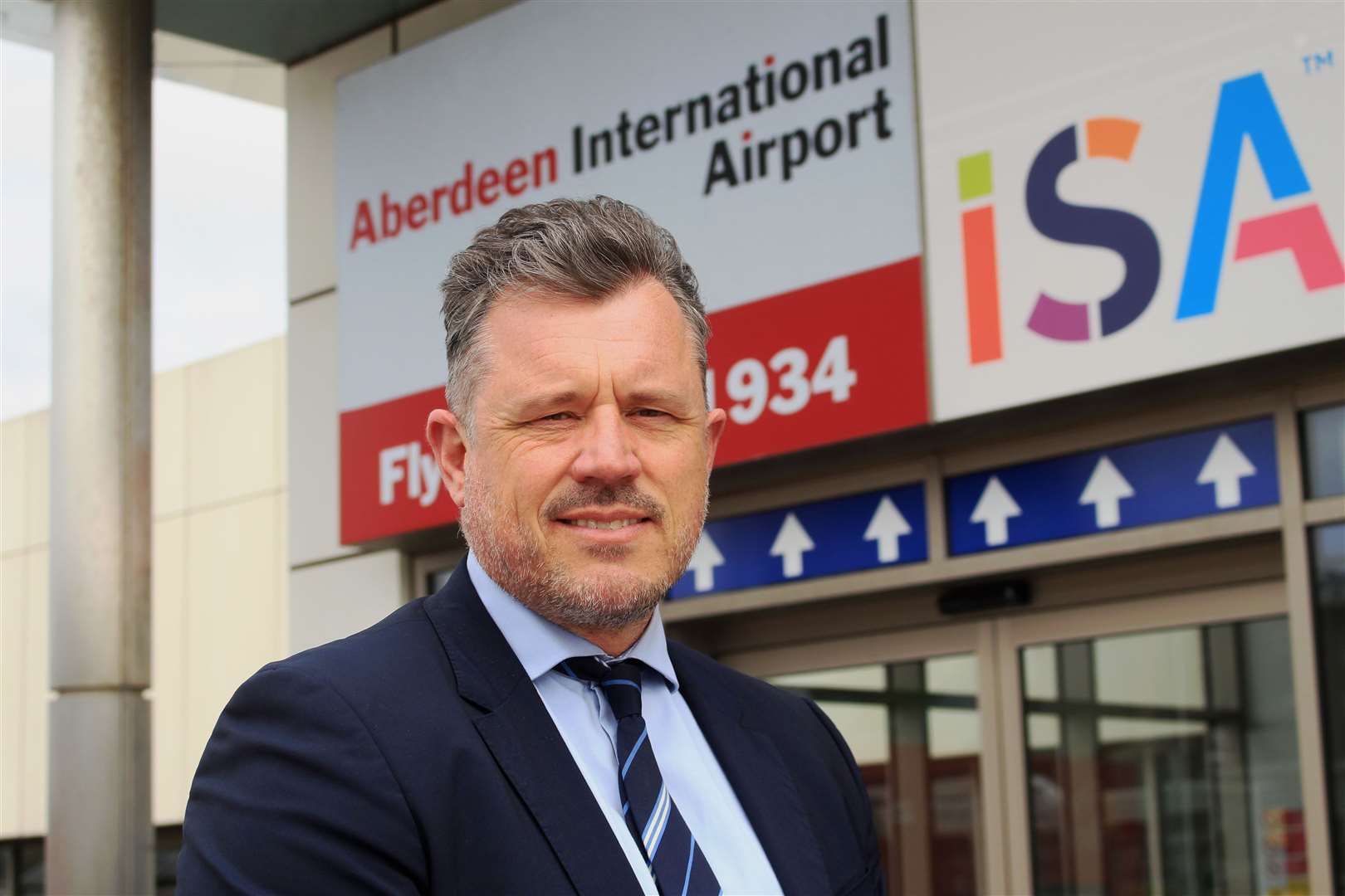 Adam Wheatley, managing director of Eastern Airways, after arriving in Aberdeen from Wick. Picture: Alan Hendry