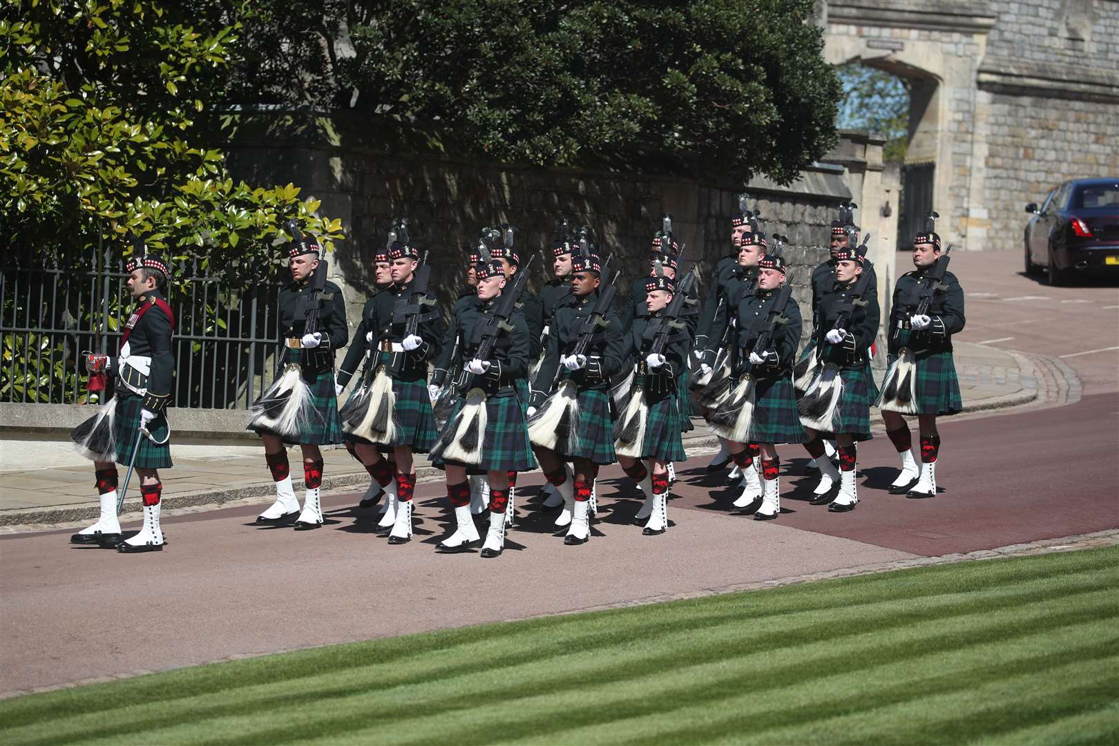 A detachment of the 4th Battalion The Royal Regiment of Scotland at Windsor Castle (Steve Parsons/PA)