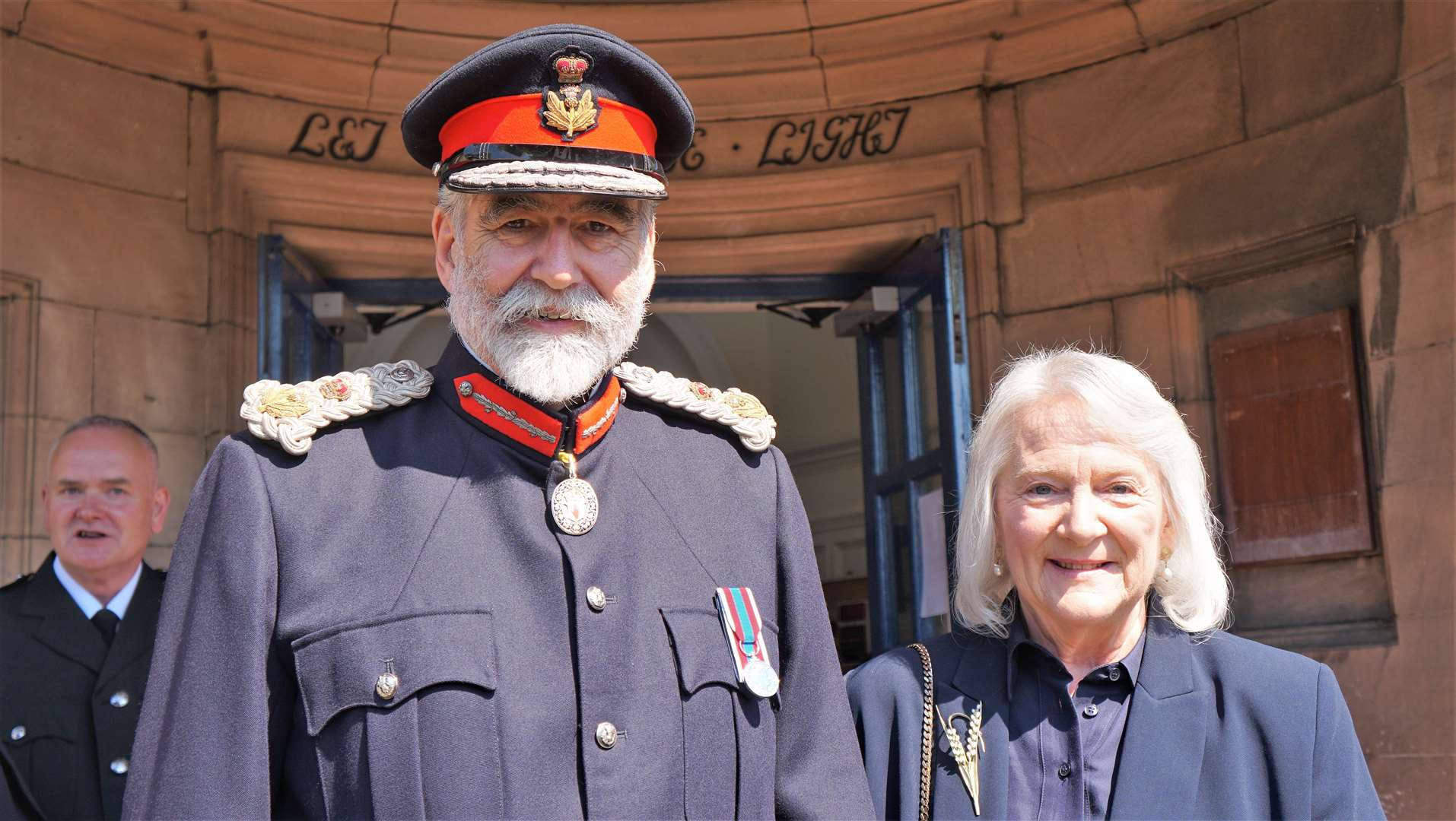 Lord and Lady Thurso were part of the welcoming committee for the royal visit on Friday afternoon. Picture: DGS