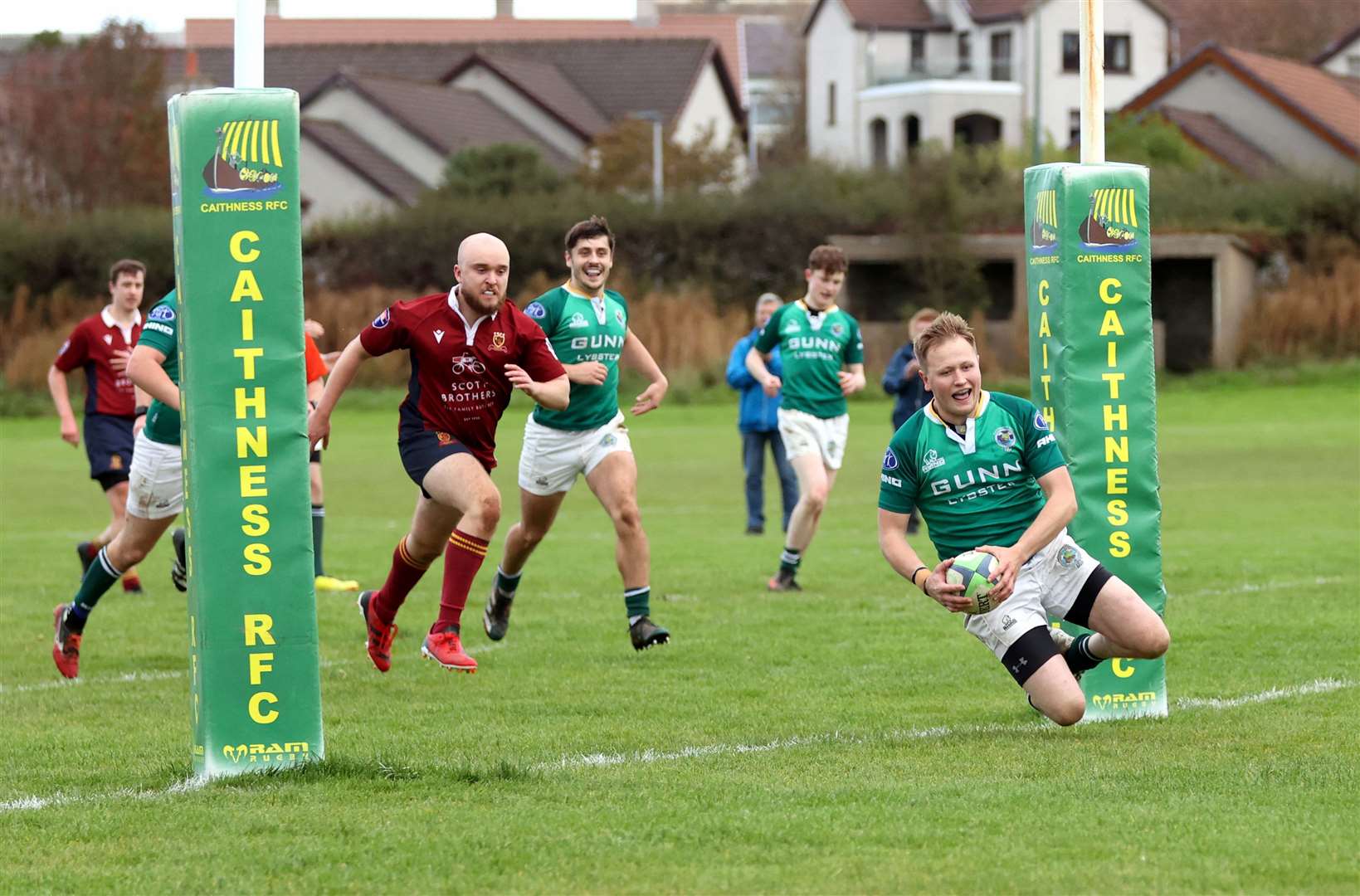 Dougie Webster scores between the posts during the Greens' victory over Panmure in the first round of the National Shield last month. Picture: James Gunn