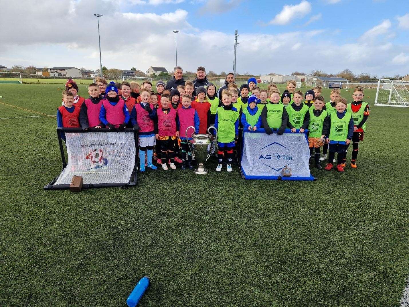 Three age groups of players under went a session with Benfica coaches Joao Rosmaniho and Serguei Kandaurov - pictured is the middle 7-10 bracket at Thurso Football Academy.