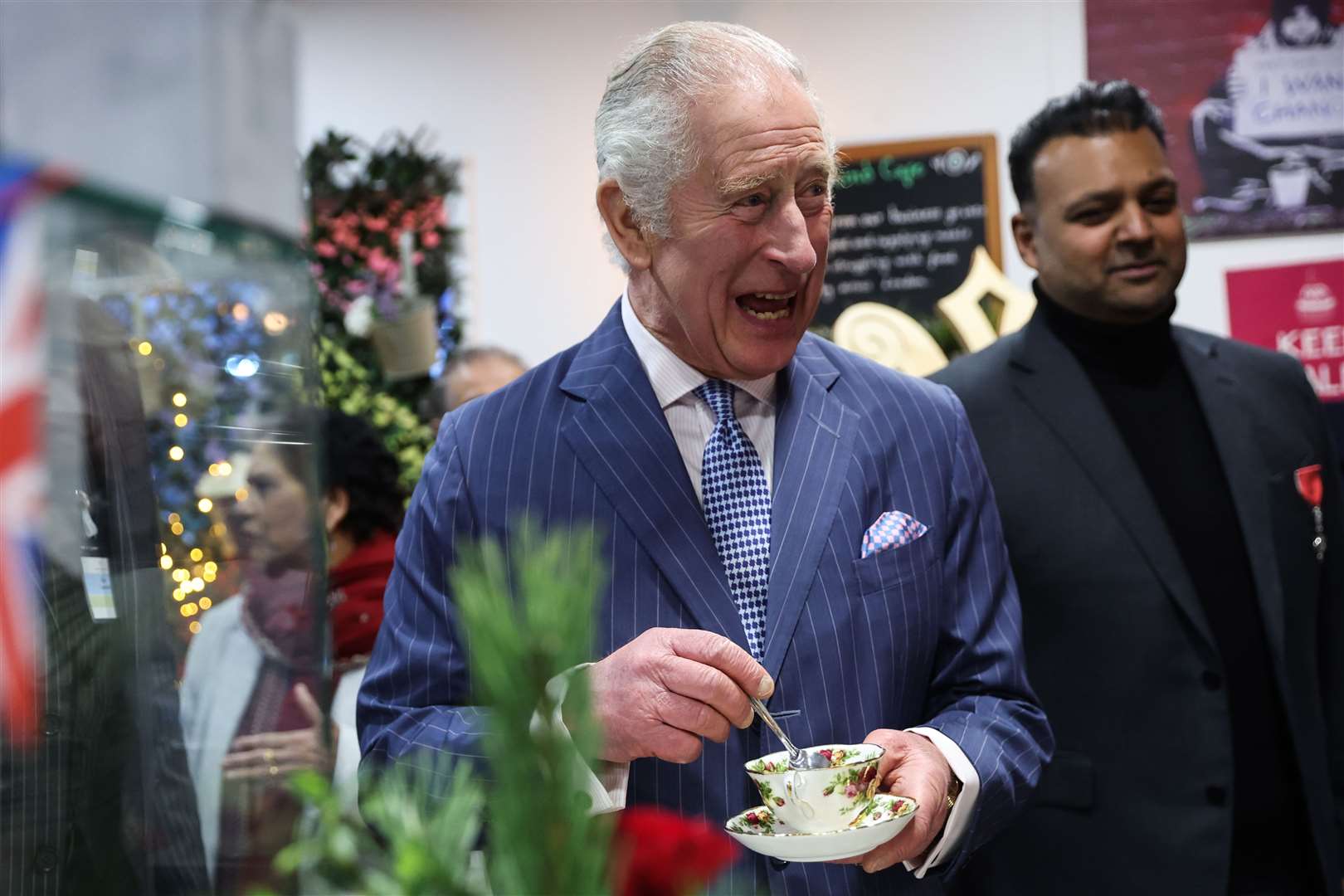 Charles during a visit to London’s Community Kitchen in Harrow to meet students and volunteers (Isabel Infantes/PA)