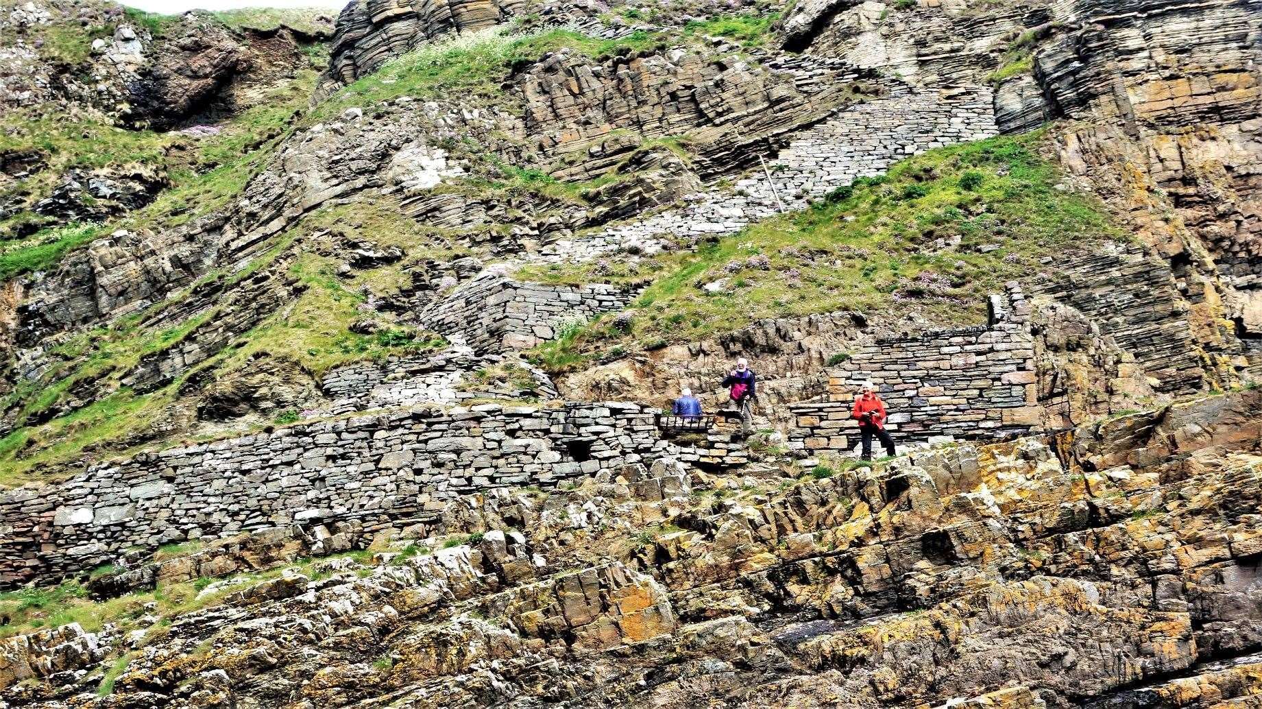 Tourists at Whaligoe Haven. The casualty was reportedly climbing on rocks near this area.