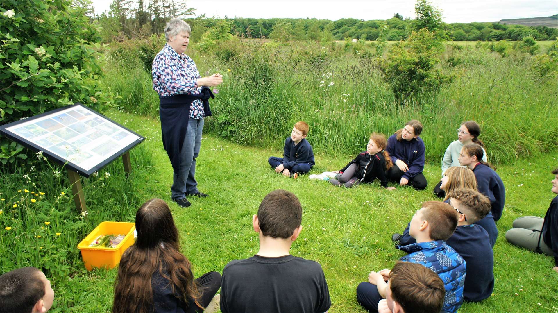 A chance to learn about the flora and fauna at the wild meadow next to the old railway station with former primary schoolteacher Rhona MacPherson. Picture: DGS