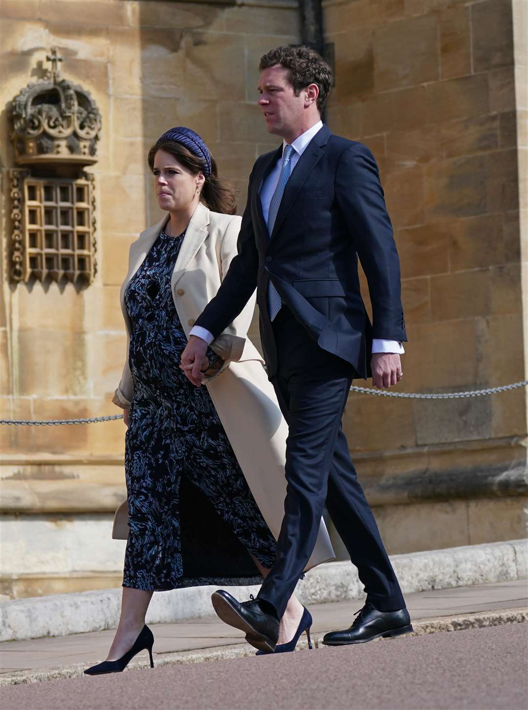 Princess Eugenie and Jack Brooksbank joined other senior royals at the Easter Sunday morning service at St George’s Chapel (Yui Mok/PA)