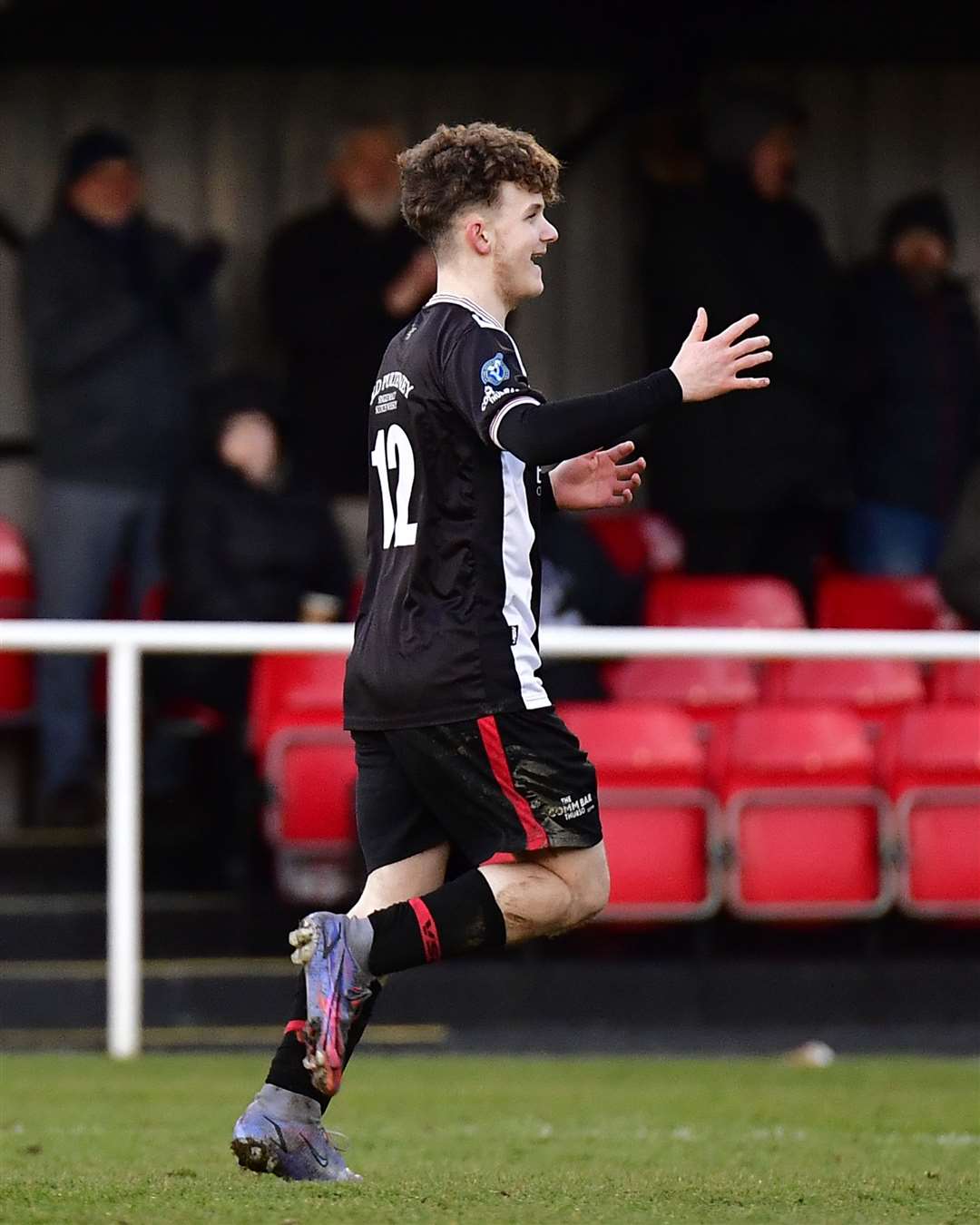 Wick Academy's on-loan teenager Mark Munro celebrates his first Highland League goal. Picture: Mel Roger