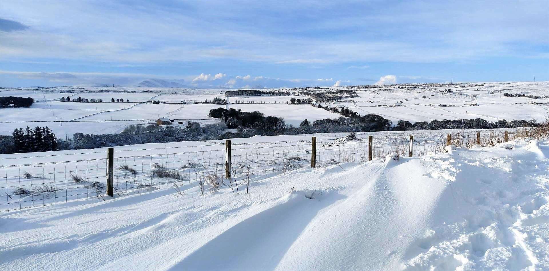 Snow in the Latheron area on Tuesday morning. Picture: Tanya Fryer