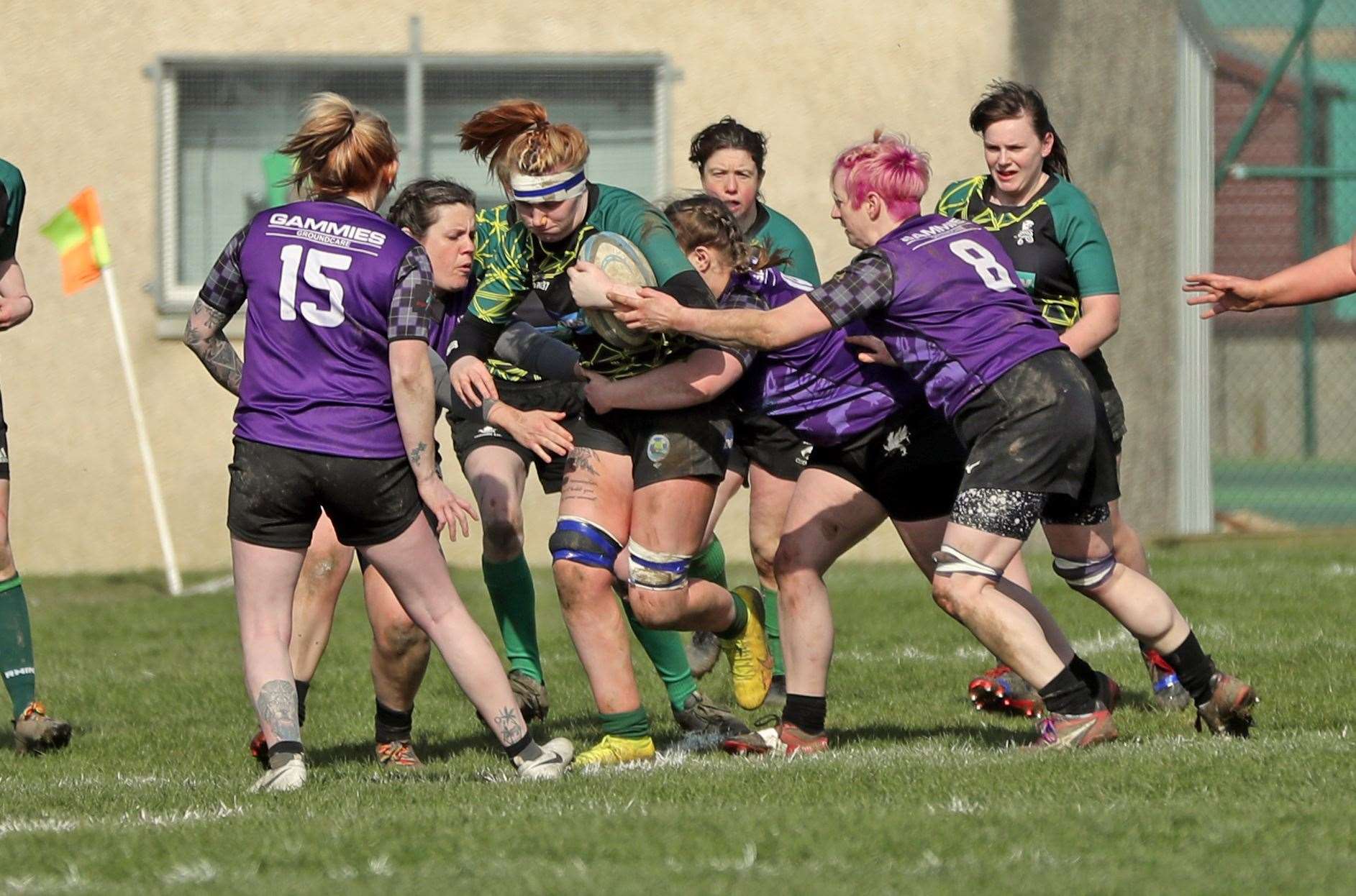 Ellie Anderson finds her way blocked by Strathmore opponents. Picture: James Gunn