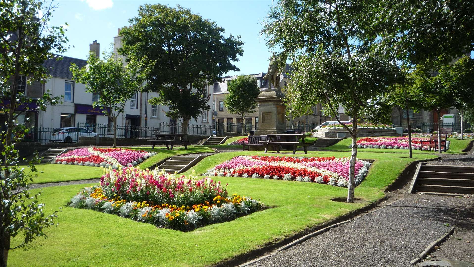 Gardens in Sir John's Square, Thurso. Picture; DGS
