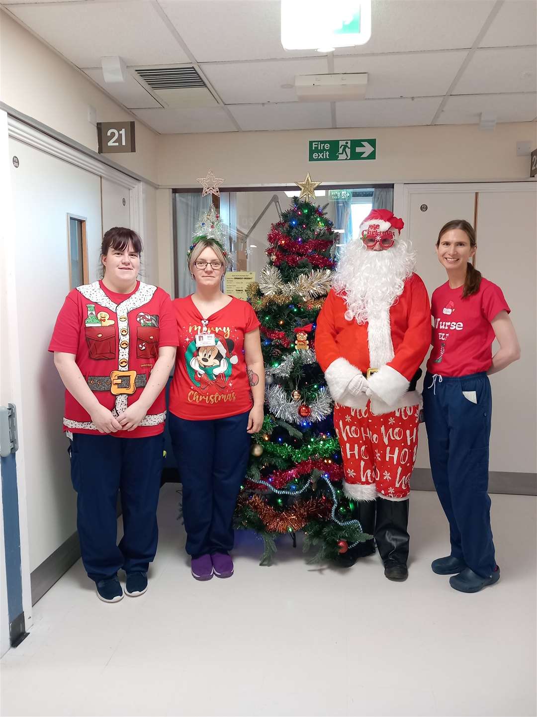 Santa with staff at the Bignold wing