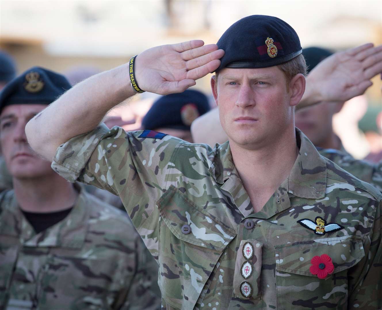 Harry at a Remembrance Sunday service at Kandahar Airfield, Afghanistan (Matt Cardy/PA)