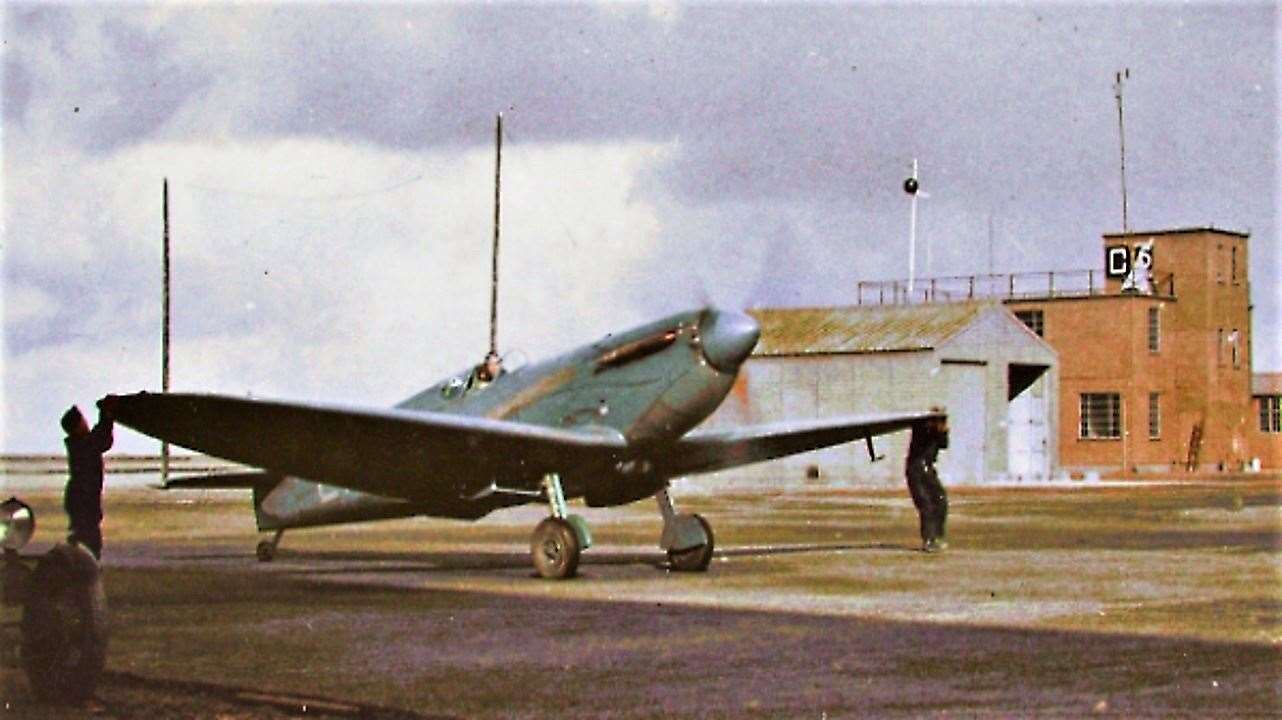 Spitfire number AA810 at RAF Wick in 1942. Picture: The family of Flight Sergeant R D C Tomlinson (905231) RAFVR and Spitfire AA810 Restoration Ltd