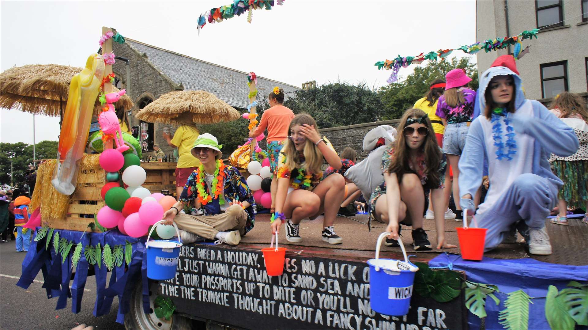 Procession of floats and fancy dress for Wick Gala Week 2022. Picture: DGS