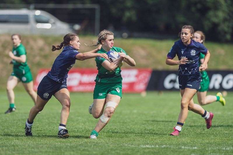 Morven Thomson in action for Scotland against Ireland. Picture: Rugby Europe