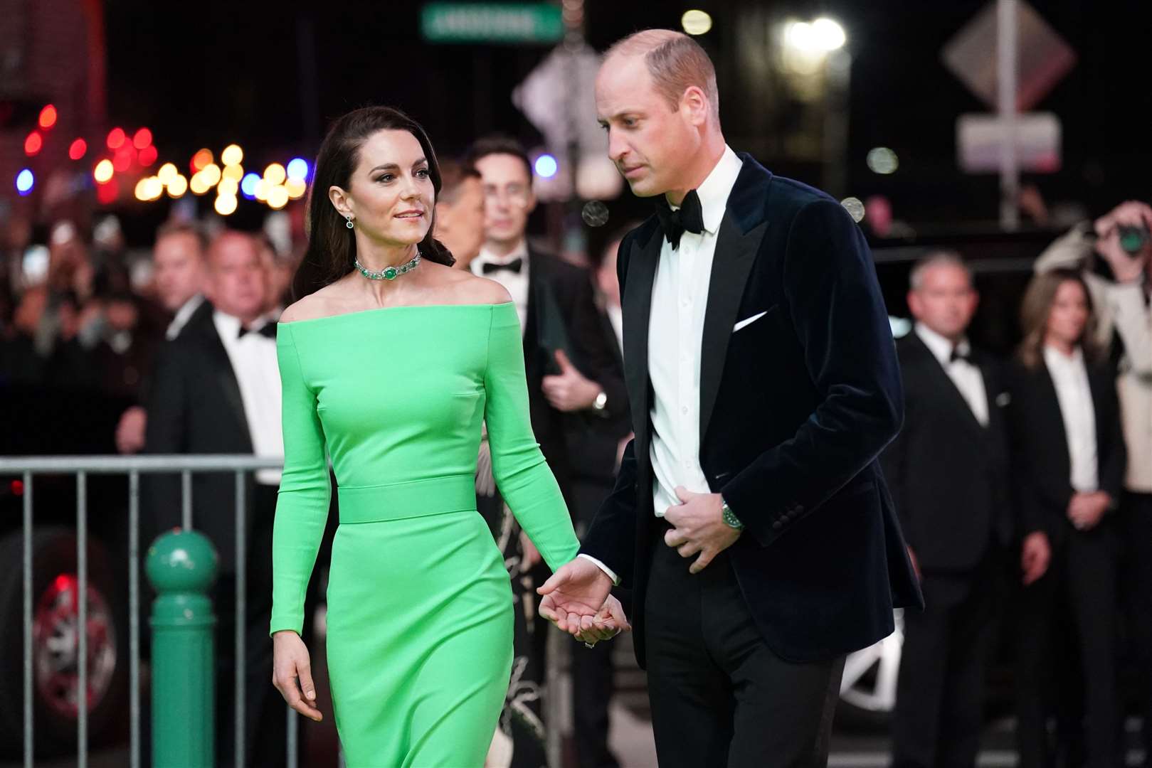 The Prince and Princess of Wales walk the green carpet at the 2022 Earthshot Prize awards (Kirsty O’Connor/PA)