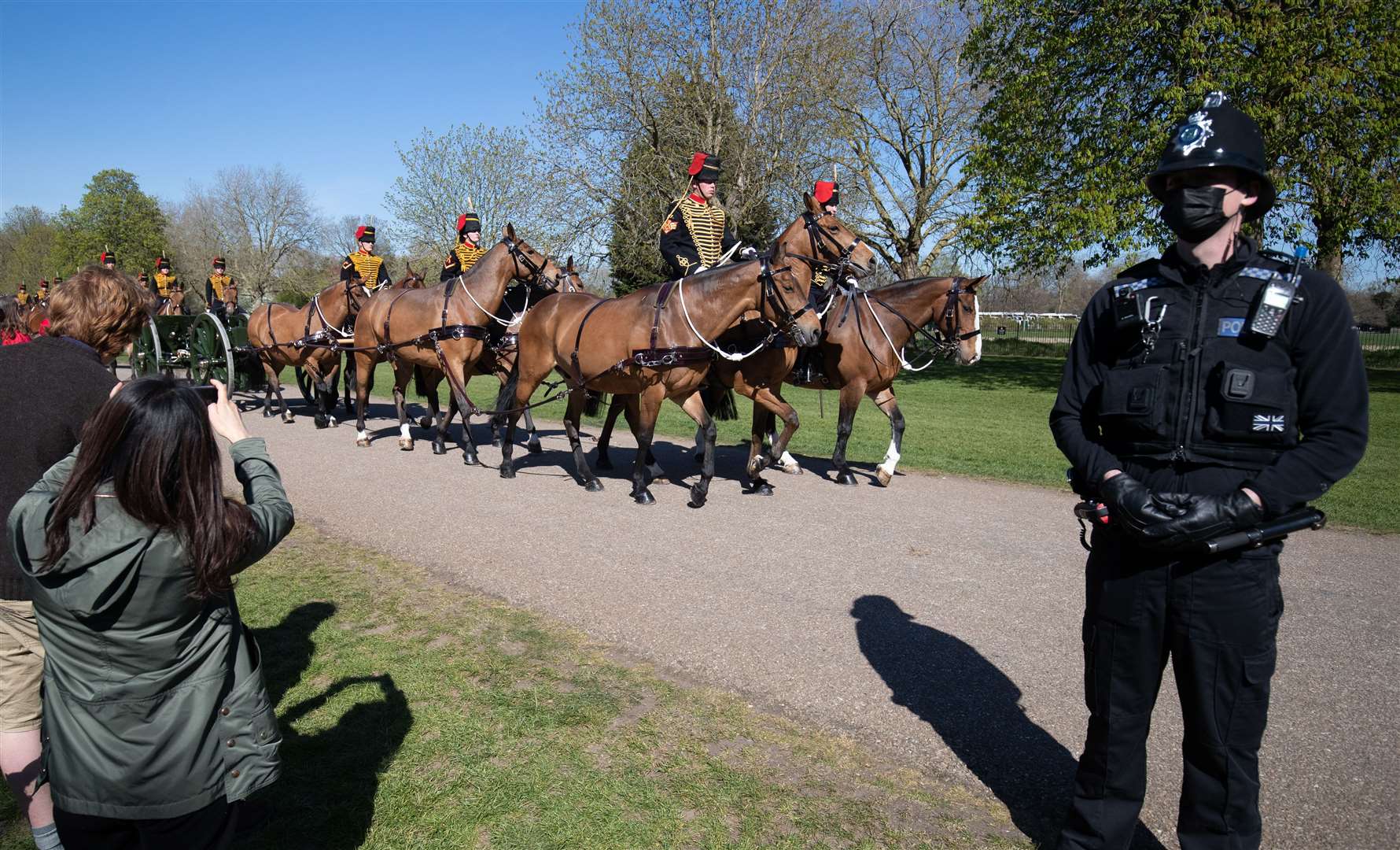 Police were patrolling the crowds in Windsor Great Park (Andrew Matthews/PA)
