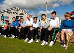 Graham, along with those who took part in the 18-hole junior competition, which was won by Grant Ross who is second from left, in yellow top.