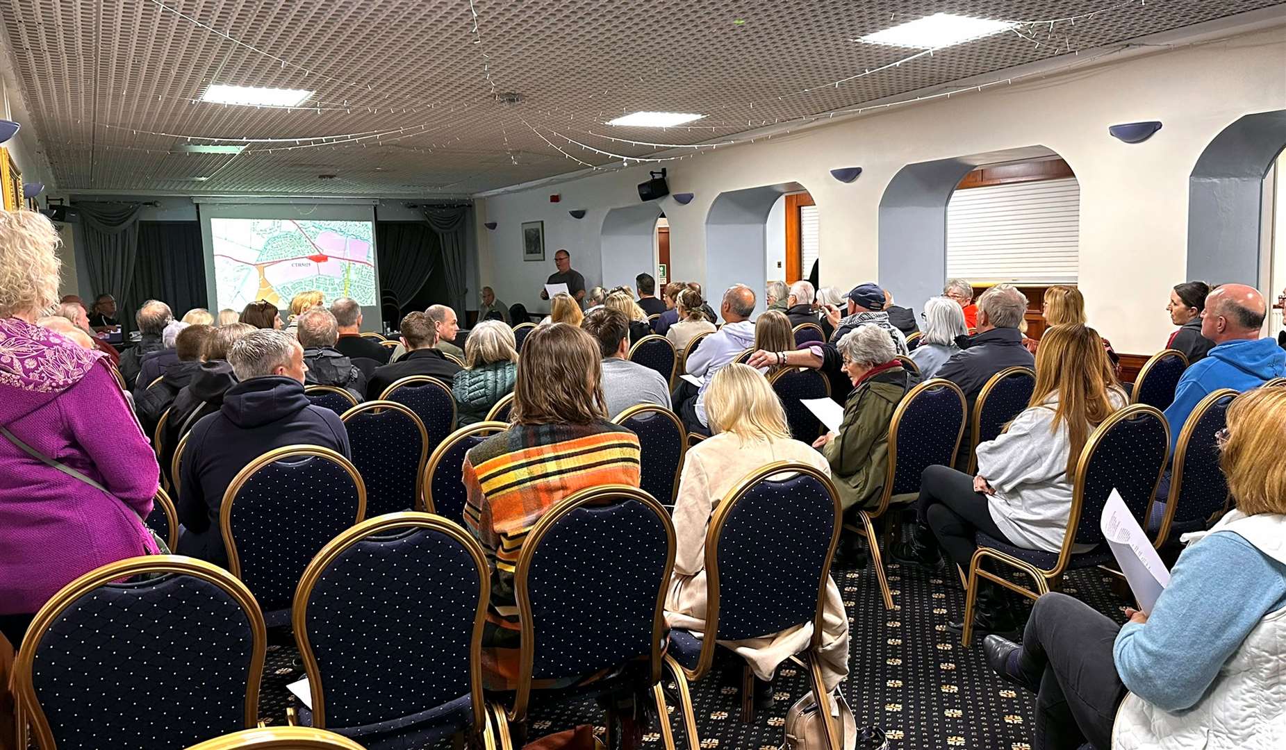 Friday night's meeting of the Pennyland Temporary Laydown Area Information Group. Picture: Mel Roger.
