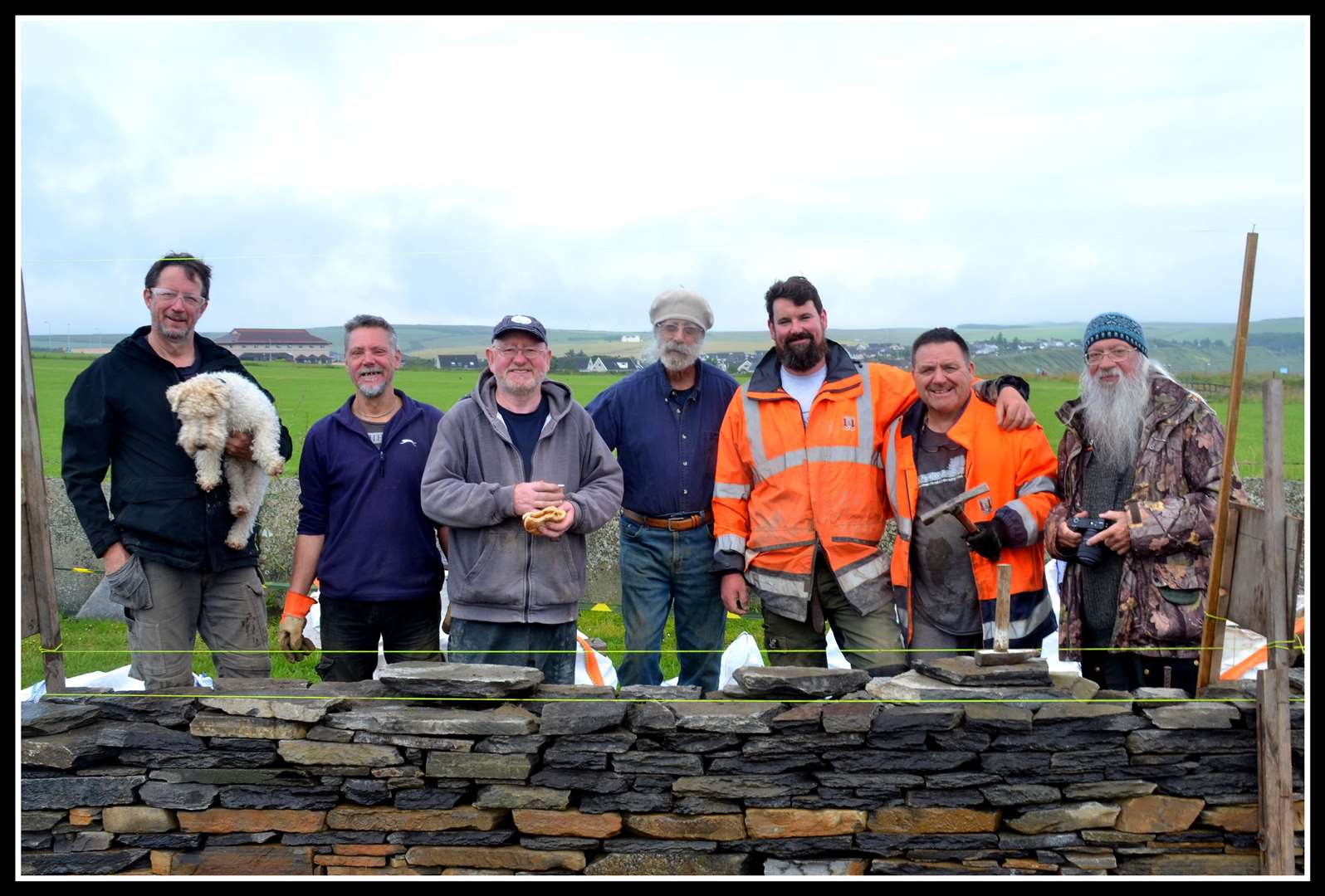 Organiser George Gunn (third from left) with some of the participants at the Stonefest event in Thurso.