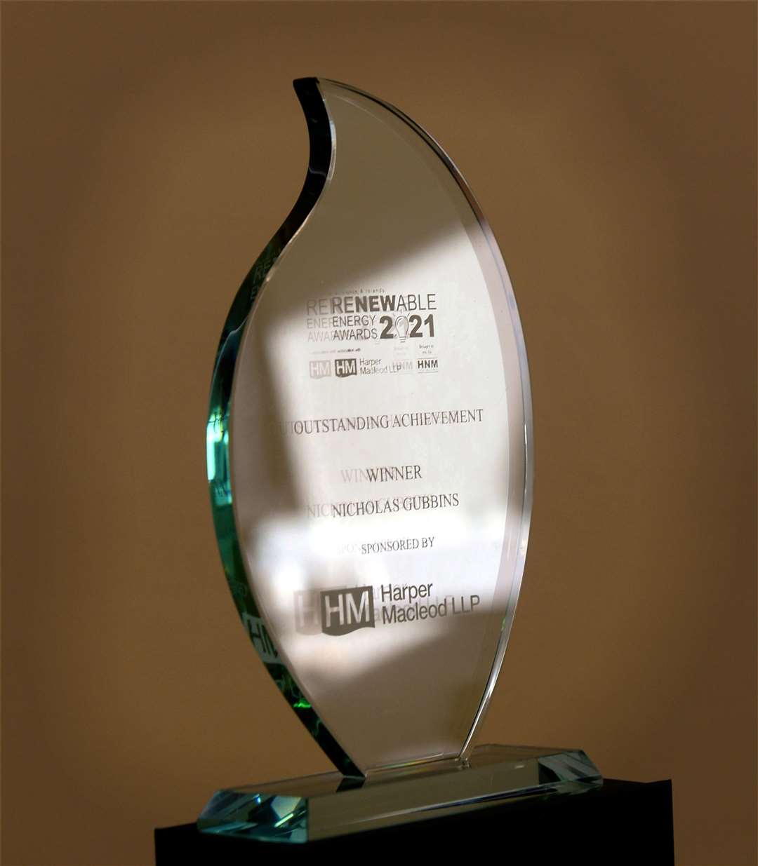 Each winner in the Highlands and Islands Renewable Energy virtual awards 2021 will receive a trophy.