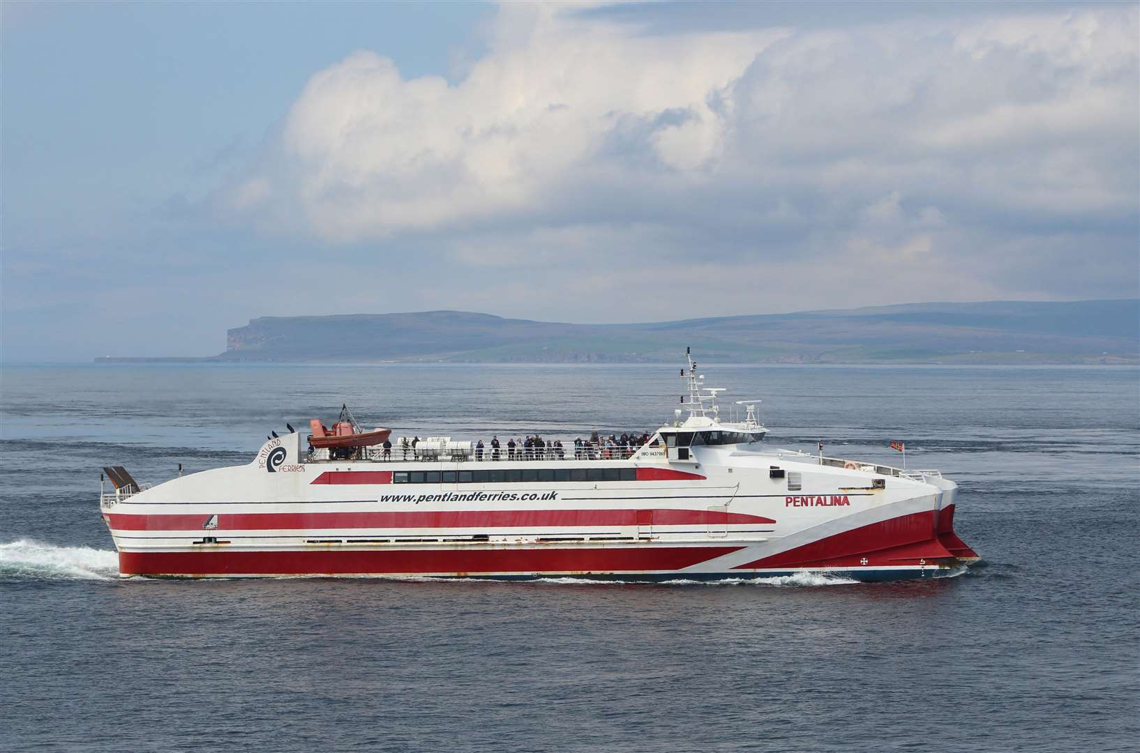 MV Pentalina sailing past Stroma on a crossing from Gills to South Ronaldsay in May 2019. Picture: Alan Hendry