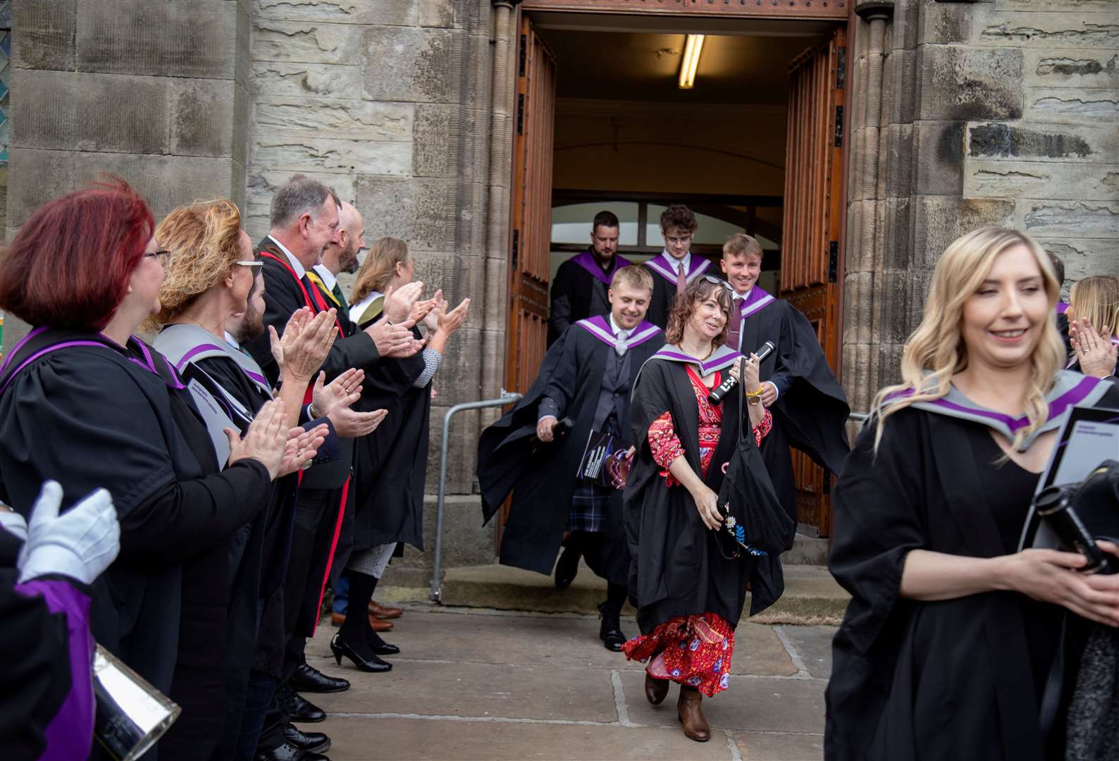 Graduates leaving the church. Picture: John Baikie/UHI