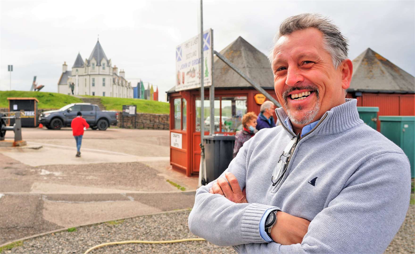 Entrepreneur and businessman Allan Leech owns the land where the new sculpture sits along with the iconic hotel in the background which is now called The Inn at John O’Groats.