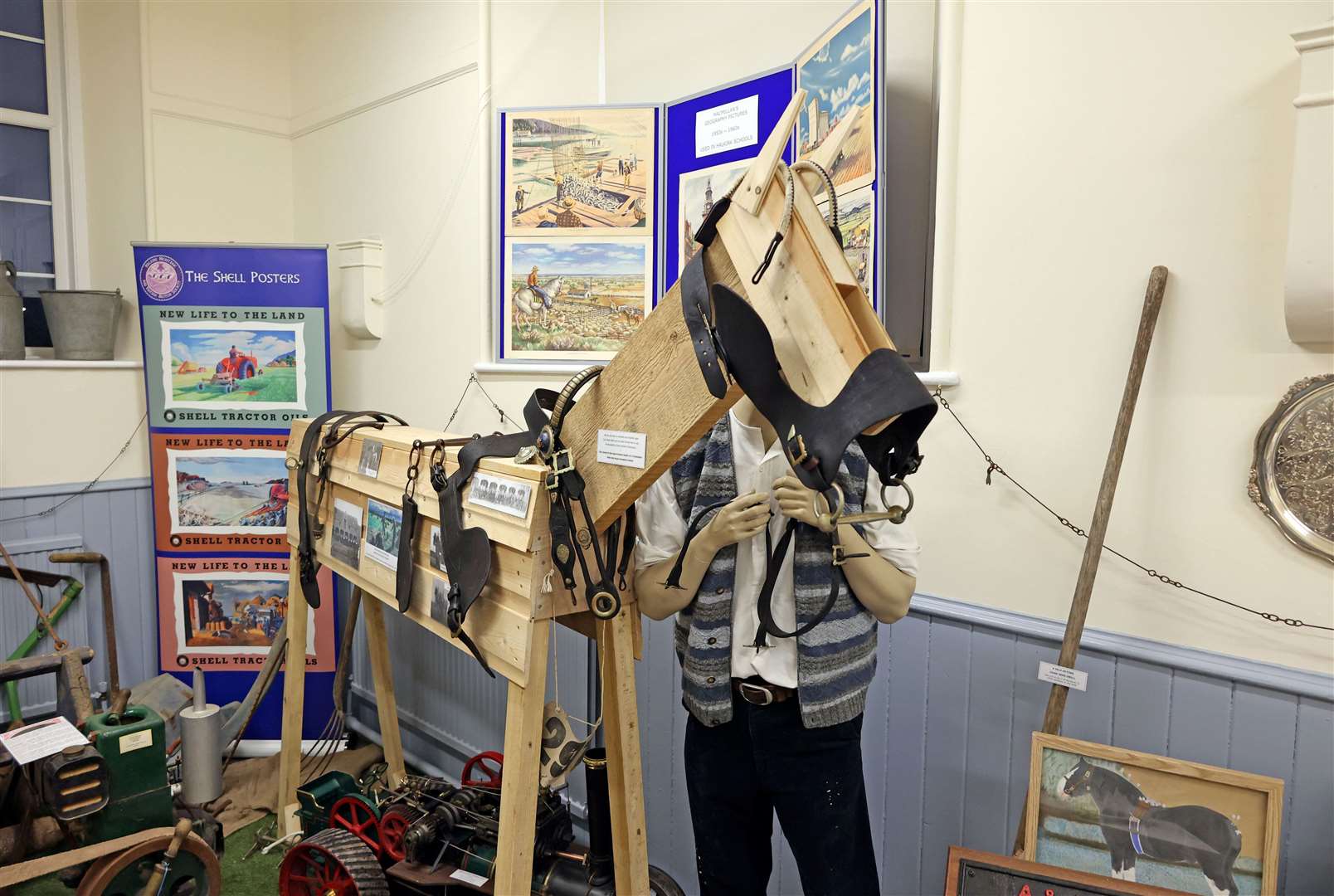 A wooden horse as part of the Life on the Land exhibition. Picture: James Gunn
