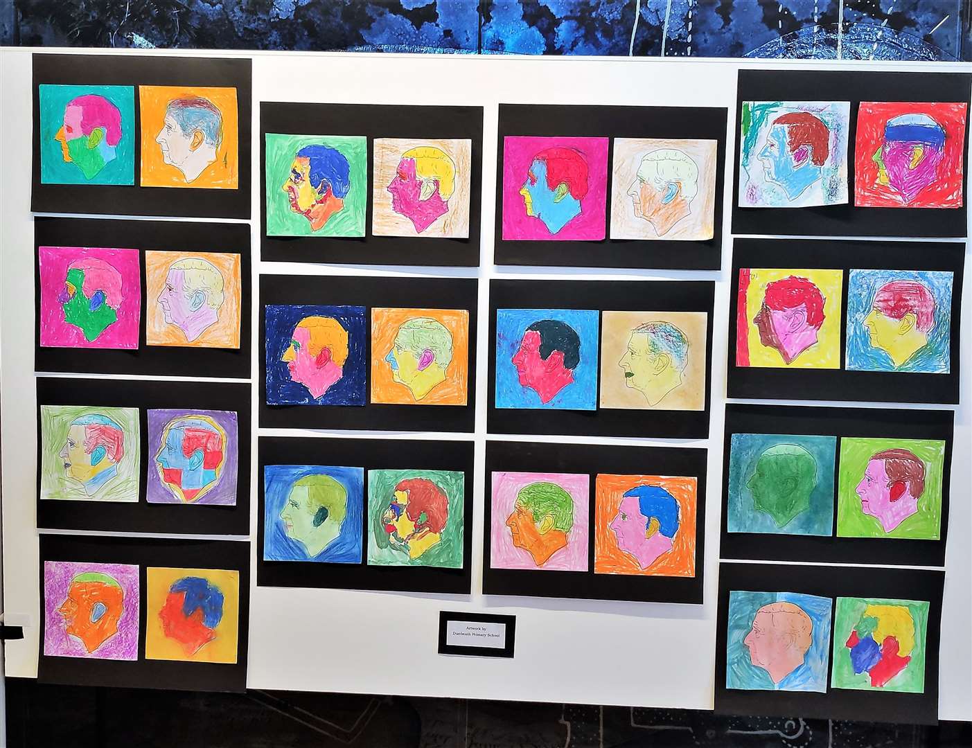 Andy Warhol inspired heads created by the children.