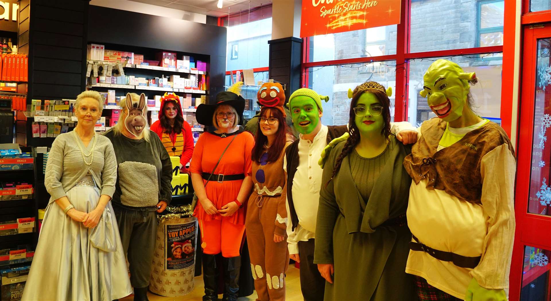 Staff at Semi-Chem on Rotterdam Street dressed up as Shrek characters . Picture: DGS
