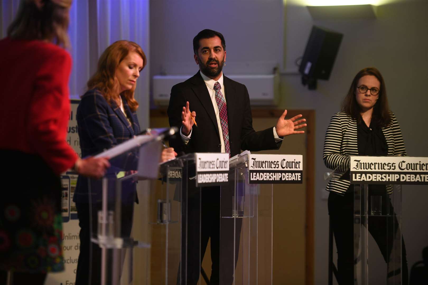 Ash Regan, Humza Yousaf and Kate Forbes answer questions from the floor. Picture: James Mackenzie
