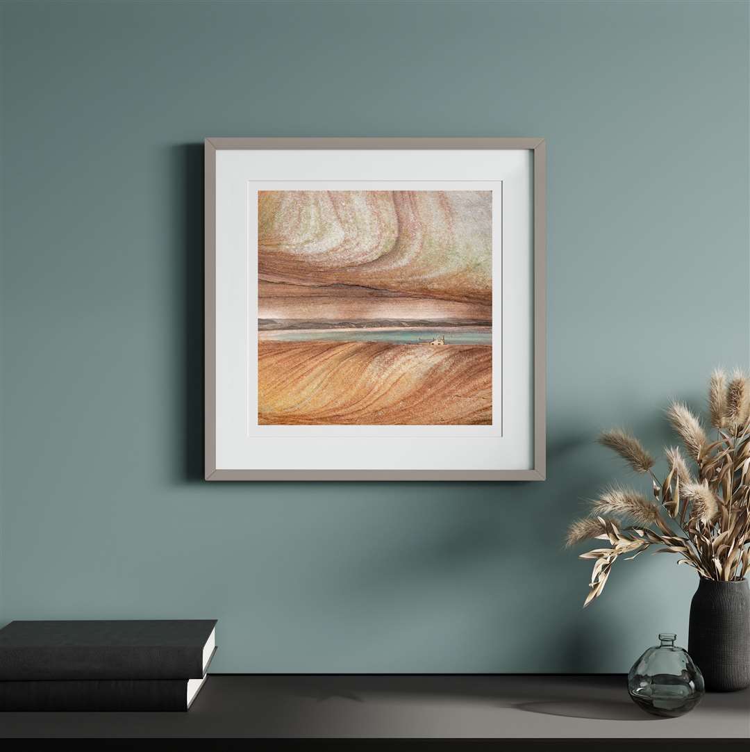 Lisa's winning artwork seen framed as a print.