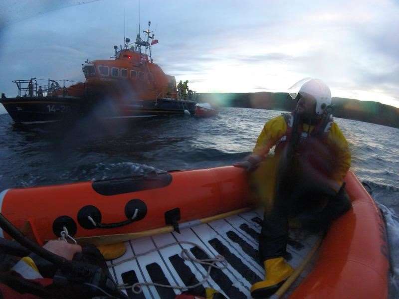 Wick RNLI lifeboat arrived on scene at 8pm. Picture: RNLI/John Taylor