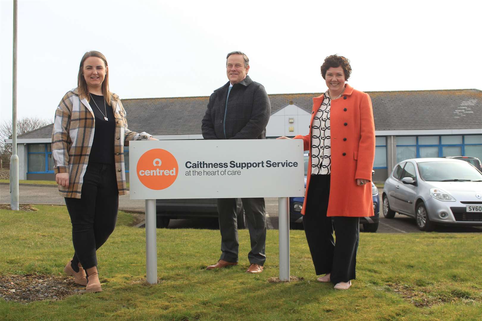 Outside the Centred building at Wick Business Park are Sophie Bramley (left), the charity's Wick-based health and social care manager for Caithness, David Brookfield, the chief executive, and Donna Booth, Discovery College manager. Picture: Alan Hendry
