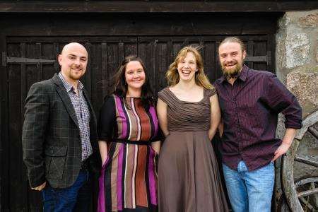 Contours of Cairngorm musicians, left to right, Fraser Stone, Mhairi Hall, Patsy Reid and Mike Bryan.