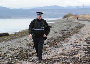 Police at the scene near Avoch on the Black Isle.