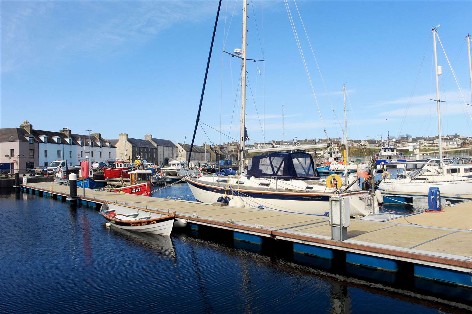 Wick harbour today as the town saw its highest temperature of 2024 so far. Picture: Alan Hendry