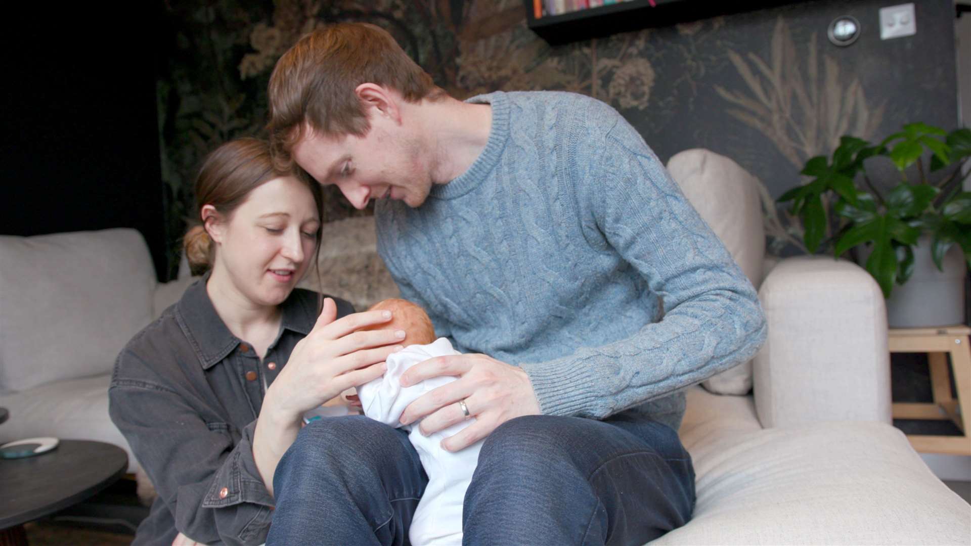 Grace and Angus Davidson with baby Amy Isabel (Womb Transplant/UK)