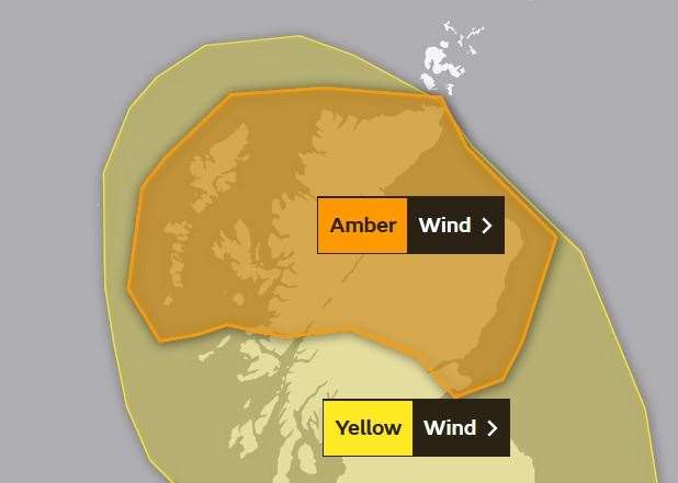 The Met Office issued an amber warning for strong winds on top of its yellow warning on Saturday.